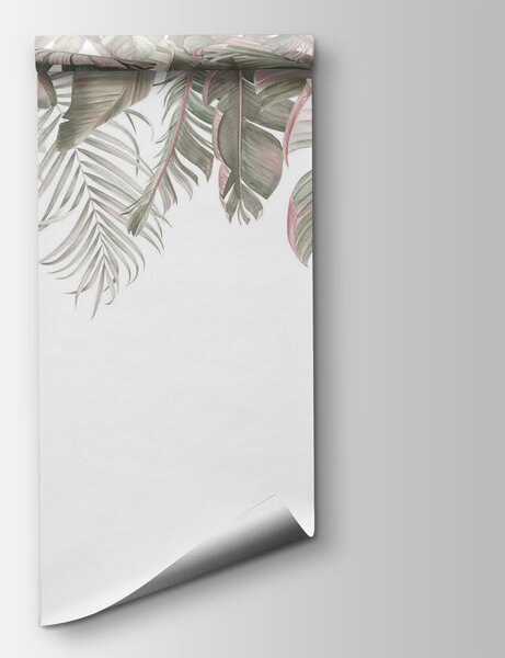 Fototapet Frunziș tropical în nuanțe delicate de pastel, Fototapet tropice, Fototapet populare, w01822v1 - Tapeko.ro