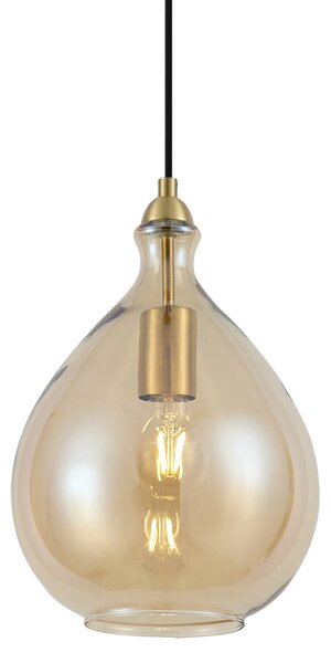 Lampă suspendată modernă aurie cu sticlă ambră - Traditional