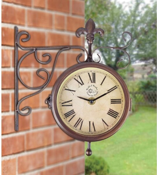 Set ceas și termometru pentru grădină Esschert Design Rustic