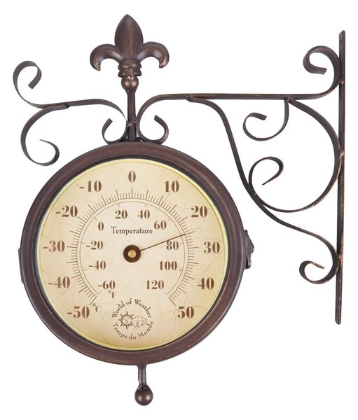 Set ceas și termometru pentru grădină Esschert Design Rustic