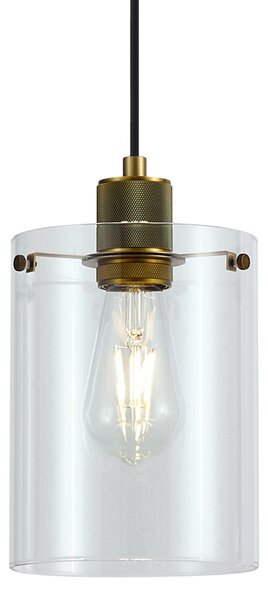 Lampă suspendată de design bronz cu sticlă transparentă - Domo