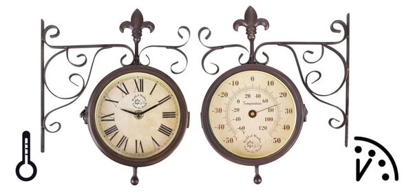 Set ceas și termometru pentru grădină Esschert Design Rustic