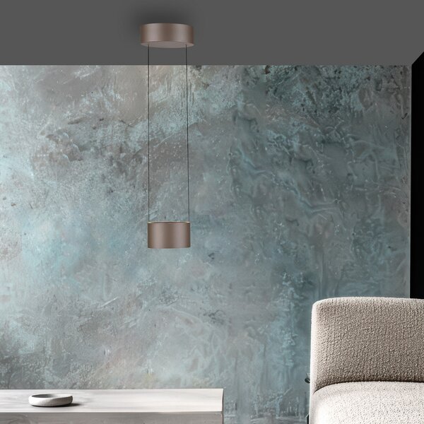 PURE Lampă suspendată LED Clipse, culoare bronz, Ø 20 cm, CCT, 2 becuri, reglabil, Bronz / Alamă Veche, Camera de zi / sufragerie, Metal, Modern