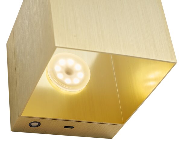 Lampă de perete modernă aurie, cu LED și dimmer tactil reîncărcabilă - Joris