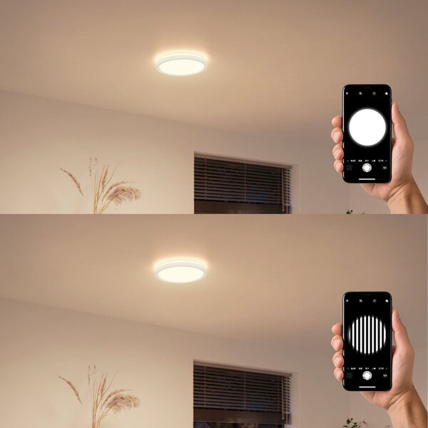 Philips plafonieră LED Aio RD, alb, Ø 30 cm, telecomandă, reglabil, Alb, Hol, Metal, Modern