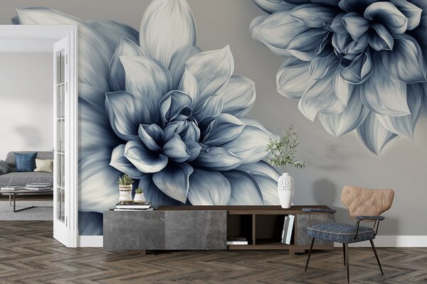 Fototapet Design floral elegant în tonuri monocrome, Fototapet natură, Fototapet populare, w01937 - Tapeko.ro