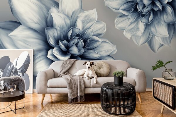 Fototapet Design floral elegant în tonuri monocrome, Fototapet natură, Fototapet populare, w01937 - Tapeko.ro