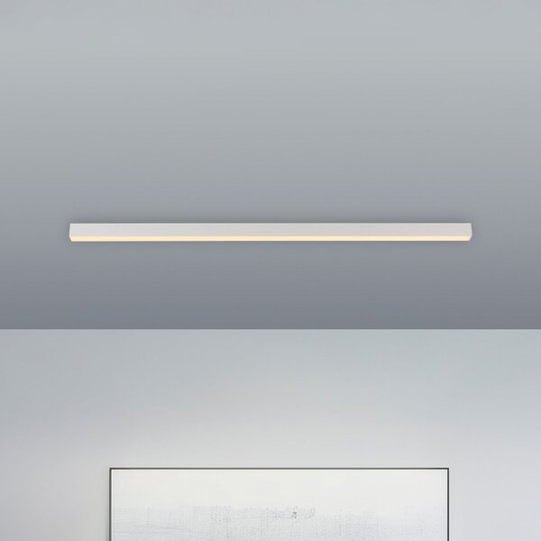PURE Plafonieră LED Lines, albă, 110 cm, CCT, telecomandă, reglabil, Alb, Camera de zi / sufragerie, Metal, Modern