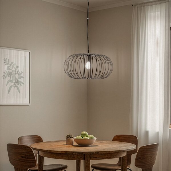 Domiluce Lampă suspendată Globe, cafea, Ø 51 cm, metal, 1 bec, E27, reglabil, Maro / Rugină, Camera de zi / sufragerie, Metal