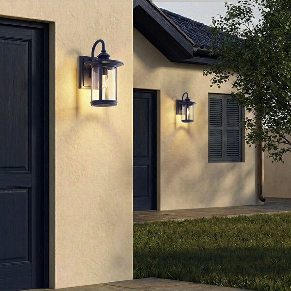 Lindby Lampă de exterior Zayn, albastră, sticlă, înălțime 33 cm, IP23, reglabil, Albastru, Aluminiu, Antichitate, Felinar
