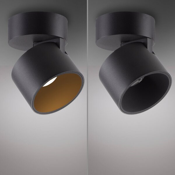 Plafoniere PURE, Cup, reglabil, Negru, Camera de zi, Metal, Modern