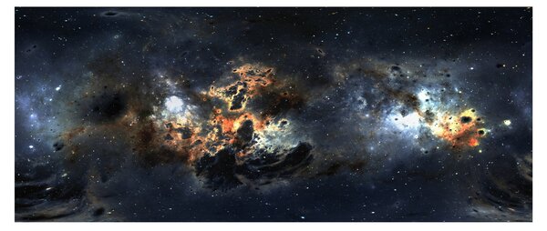 Tablou - Universul cu Nebula (120x50 cm)