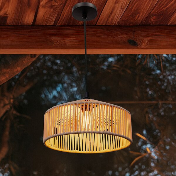 Newgarden Lampa suspendată Calabardina, albă, cablu, Ø30cm, IP44, reglabil, Alb, Țesătură / Textil, Scandinavă