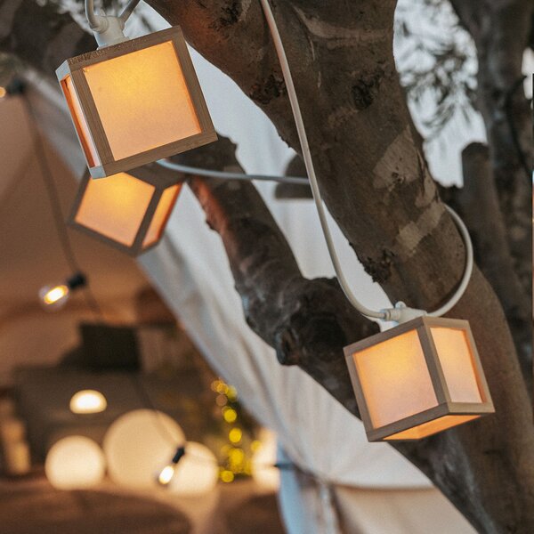 Newgarden ghirlandă luminoasă solară cu LED-uri Vega, bambus, IP44, Lemn, Bamboo, Modern