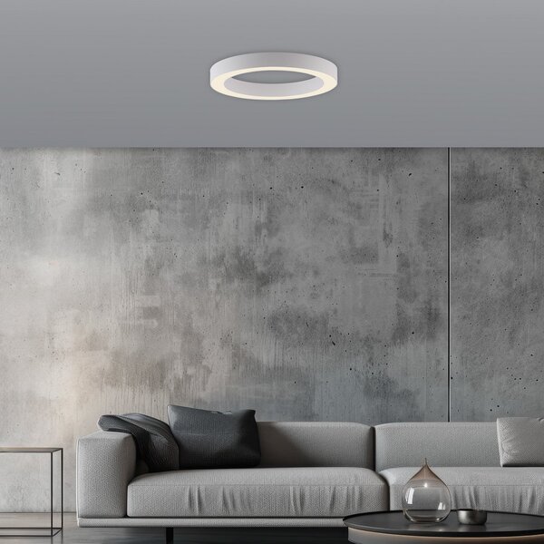 PURE Plafonieră LED Lines, Ø 35 cm, alb, CCT, reglabil, Alb, Camera de zi / sufragerie, Metal, Modern