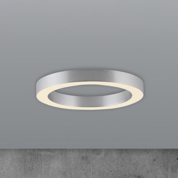 PURE Plafonieră LED Lines, Ø 35 cm, culoare argintiu, CCT, reglabil, Metalic, Camera de zi / sufragerie, Metal, Modern