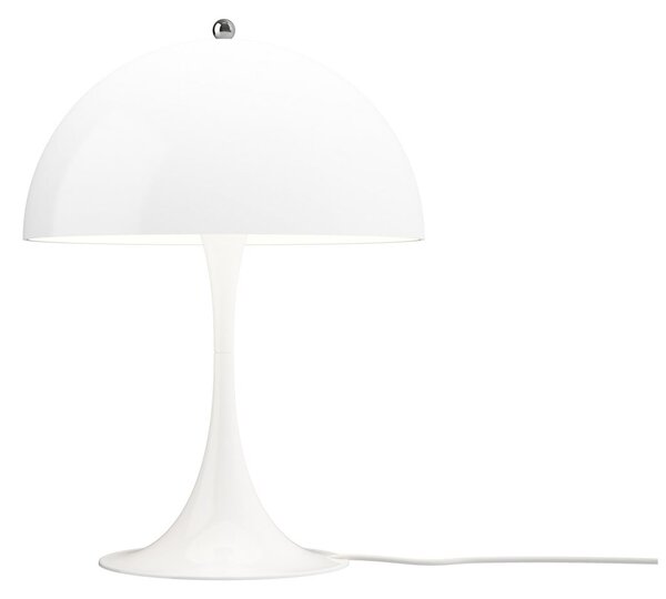 Louis Poulsen Lampă de masă Panthella 320, albă, Ø 32 cm, E14, Alb, Camera de zi / sufragerie, Plastic, Modern