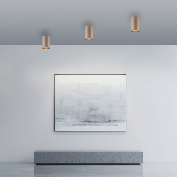 PURE Plafonieră LED pentru baie Point, culoare bronz, Ø 6 cm, IP44, reglabil, Bronz / Alamă Veche, Baie, Metal, Modern