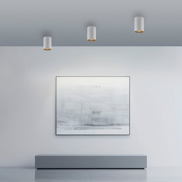 PURE Plafonieră LED pentru baie Point, albă, Ø 6 cm, metal, IP44, reglabil, Alb, Baie, Metal, Modern