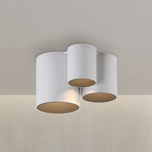 PURE Plafonieră LED pentru baie Point, albă, 18 cm, cu 3 becuri, IP44, reglabil, Alb, Baie, Metal, Modern
