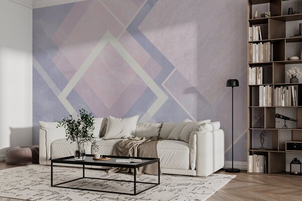 Fototapet Compoziție abstractă de design geometric pastel, Fototapet geometric 3D, Fototapet populare, w02062 - Tapeko.ro