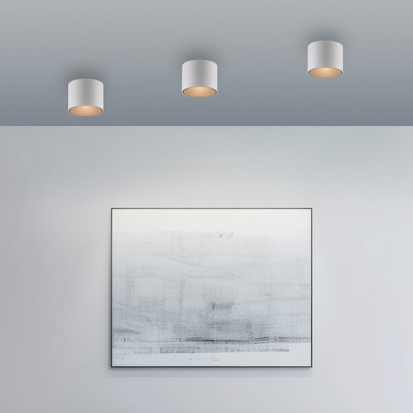 PURE Plafonieră LED pentru baie Point, albă, Ø 18 cm, metal, IP44, reglabil, Alb, Baie, Metal, Modern