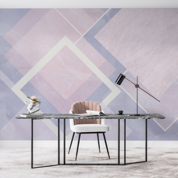 Fototapet Compoziție abstractă de design geometric pastel, Fototapet geometric 3D, Fototapet populare, w02062 - Tapeko.ro