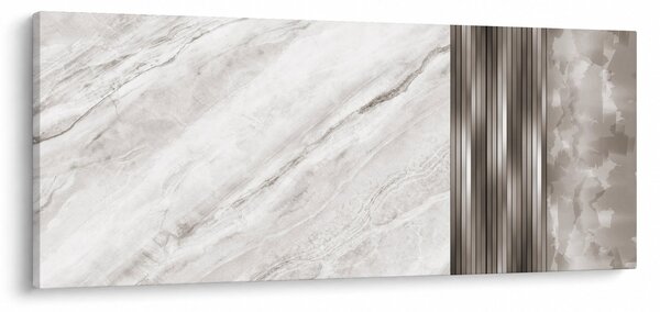 Tablou - Marmură cu linii argintii (120x50 cm)