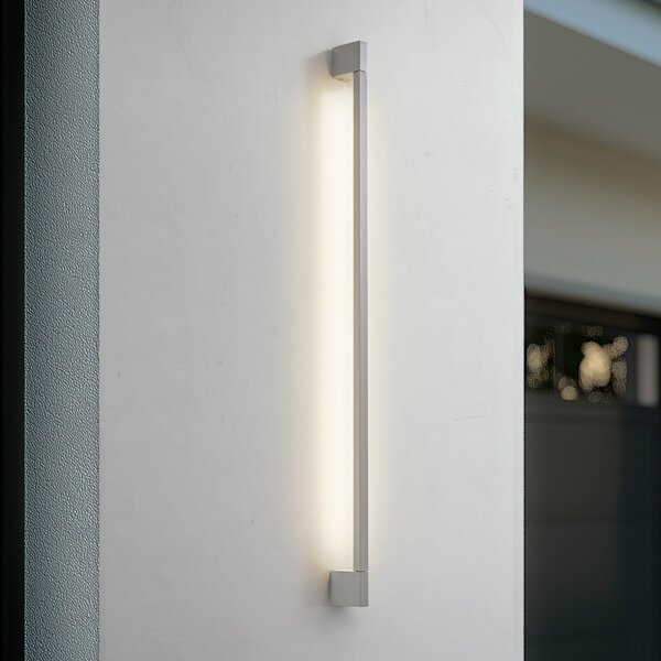 Lindby LED-Aplică de exterior Neano, 120 cm, gri piatră, IP54, Gri, Aluminiu, Modern