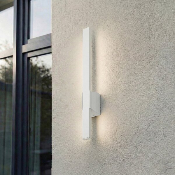 Lindby LED-Aparec de iluminat exterior Sakari, alb, aluminiu, înălțime 50 cm, Alb, Aluminiu, Modern