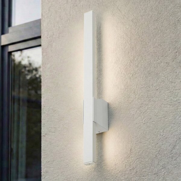 Lindby LED-Aparec de iluminat exterior Sakari, alb, aluminiu, înălțime 50 cm, Alb, Aluminiu, Modern