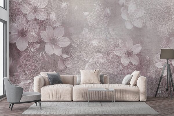 Fototapet Modele florale delicate în nuanțe moi, Fototapet copaci, Fototapet populare, w08405v2 - Tapeko.ro