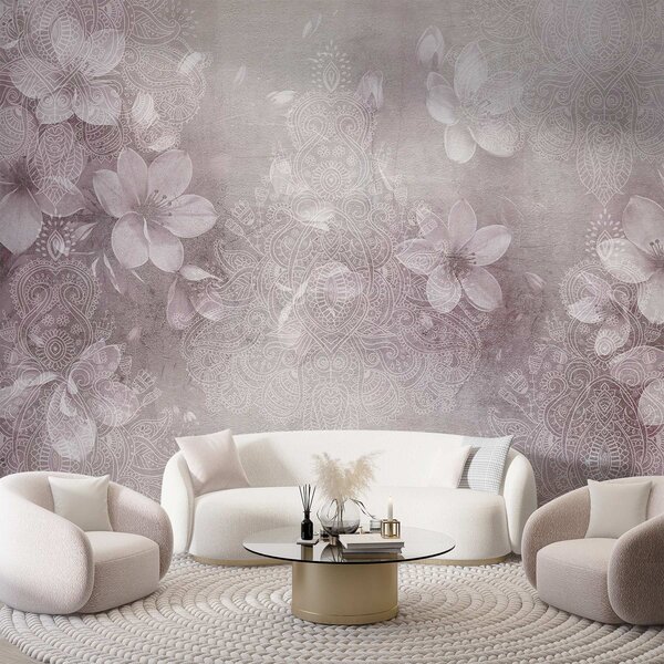 Fototapet Modele florale delicate în nuanțe moi, Fototapet copaci, Fototapet populare, w08405v2 - Tapeko.ro