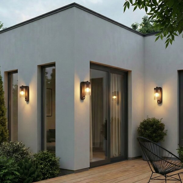 Lindby Lampă de exterior Kaliro, antracit, 24 cm, IP54, senzor, reglabil, Negru, Aluminiu, Modern