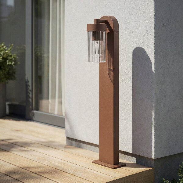 Lampă de Exterior Lindby, Kaliro, Maro / Rugină, Terasă, Aluminiu, Modern