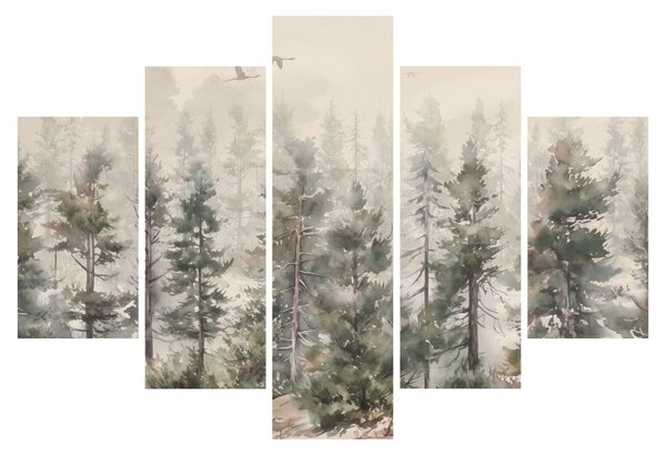 Tablou - Pădurea de pini I., aquarel (150x105 cm)