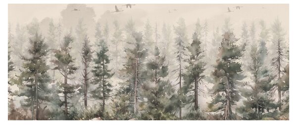 Tablou - Pădurea de pini I., aquarel (120x50 cm)