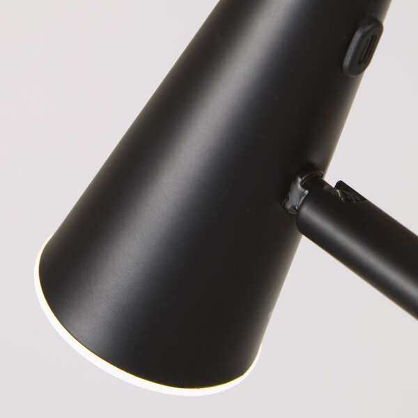 Searchlight Lampadar LED cu baterie 10450BK, negru, înălțime 151 cm, metal, reglabil, Negru, Camera de zi / sufragerie, Metal, Modern