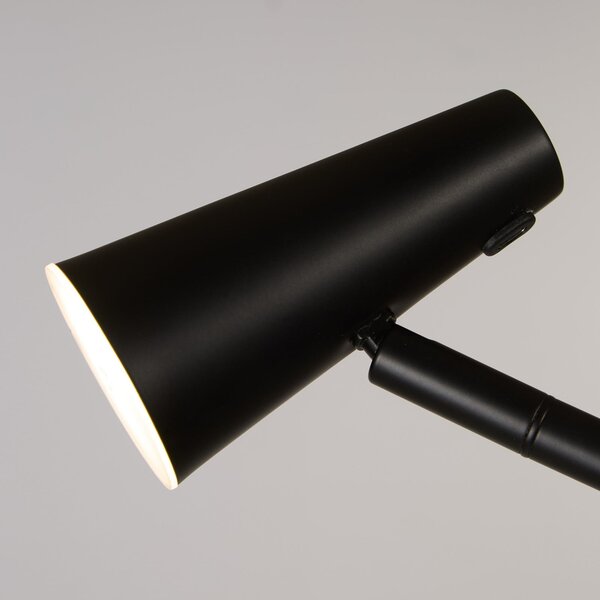 Searchlight Lampadar LED cu baterie 10450BK, negru, înălțime 151 cm, metal, reglabil, Negru, Camera de zi / sufragerie, Metal, Modern