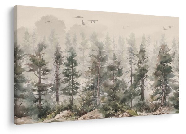 Tablou - Pădurea de pini I., aquarel (90x60 cm)