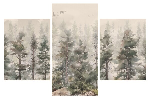 Tablou - Pădurea de pini I., aquarel (90x60 cm)
