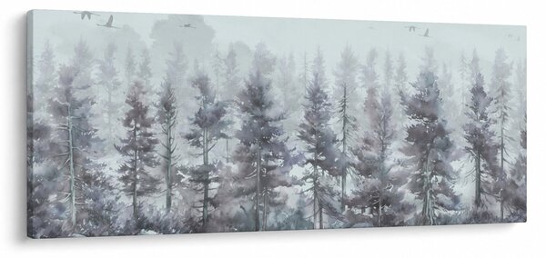 Tablou - Pădurea de pini II., aquarel (120x50 cm)