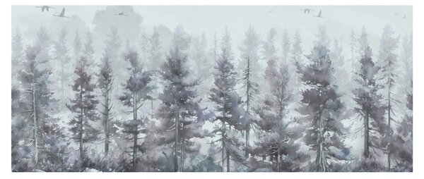 Tablou - Pădurea de pini II., aquarel (120x50 cm)