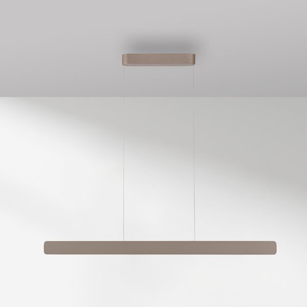 Paul Neuhaus lampă suspendată LED Q-Stretto, bronz, 120 cm, reglabil, Bronz / Alamă Veche, Camera de zi / sufragerie, Metal, Modern