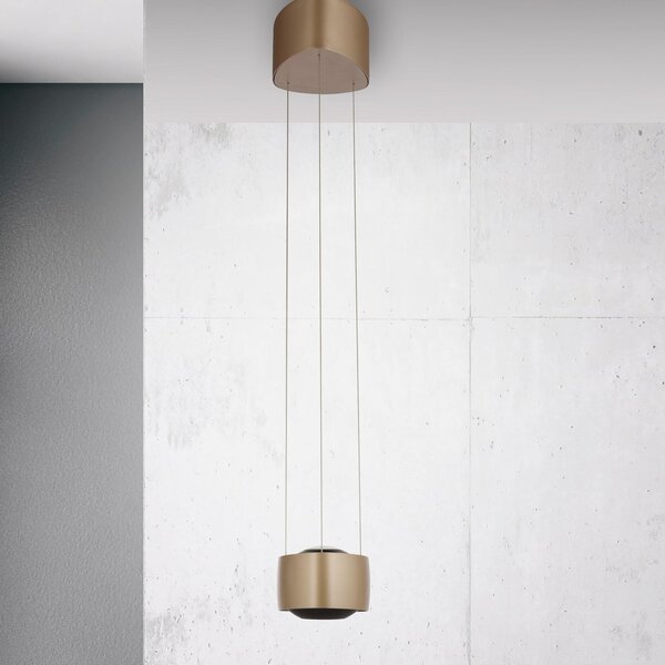 Paul Neuhaus lampă suspendată LED Q-Stretto, bronz, 14,5 cm, reglabil, Bronz / Alamă Veche, Camera de zi / sufragerie, Metal, Modern