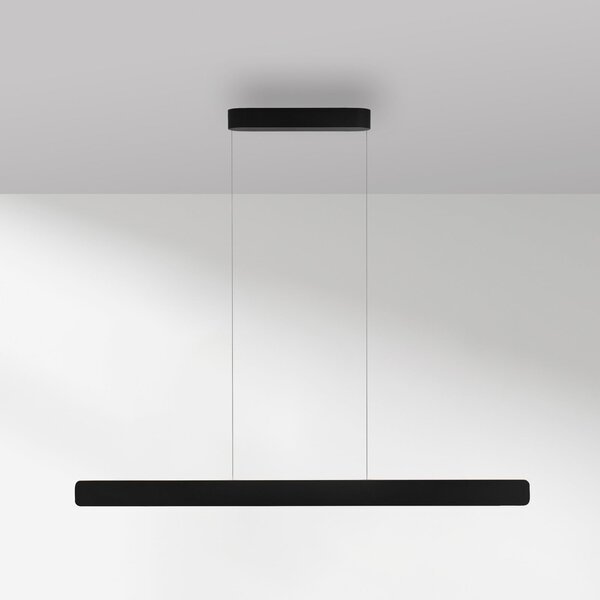 Paul Neuhaus lampă suspendată LED Q-Stretto, negru, 120 cm, reglabil, Negru, Camera de zi / sufragerie, Metal, Modern