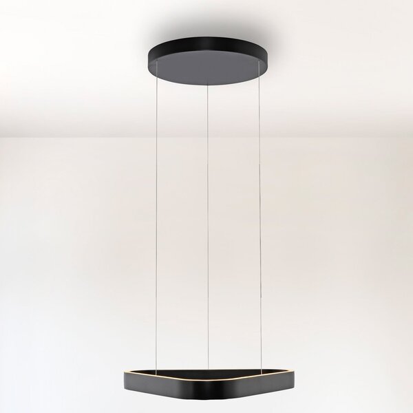 Paul Neuhaus lampă suspendată LED Q-Stretto, negru, 60 cm, reglabil, Negru, Camera de zi / sufragerie, Metal, Modern