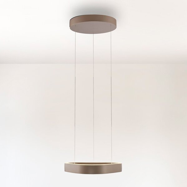 Paul Neuhaus lampă suspendată LED Q-Stretto, bronz, 40,8 cm, reglabil, Bronz / Alamă Veche, Camera de zi / sufragerie, Metal, Modern