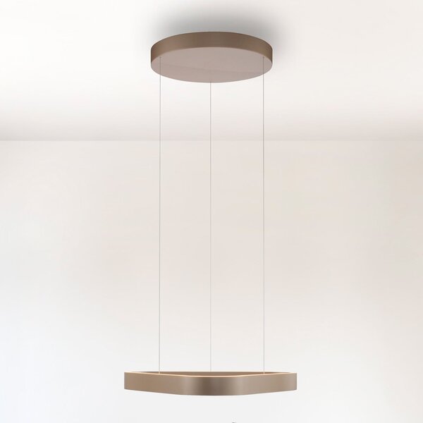Paul Neuhaus lampă suspendată LED Q-Stretto, bronz, 60 cm, reglabil, Bronz / Alamă Veche, Camera de zi / sufragerie, Metal, Modern