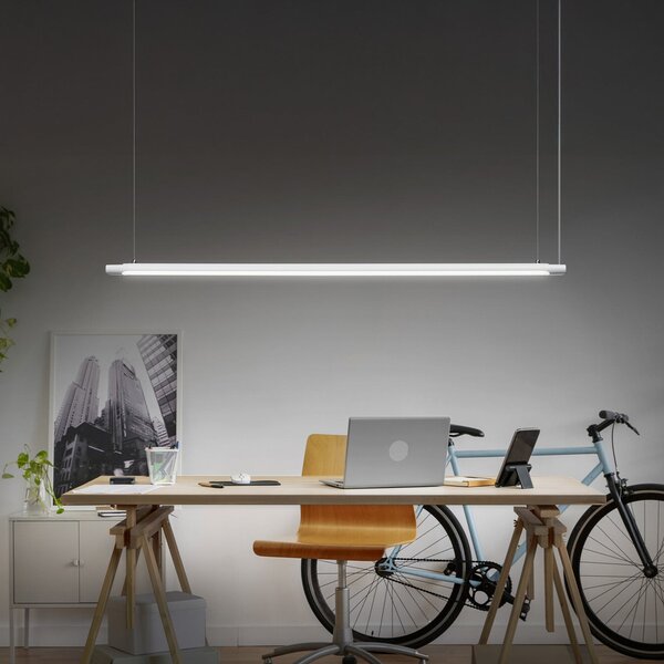 OSRAM Lampă suspendată LED Office line Slab albă 4.000 K dimabil, reglabil, Alb, Studiu / Birou, Aluminiu, Modern